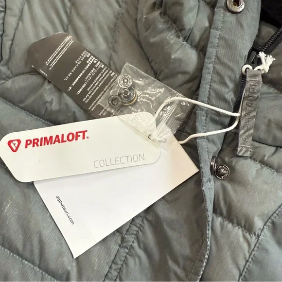 NWT Alphatauri Primaloft Gray Puffer Jacket Women’s Size: Large - Picture 7 of 13